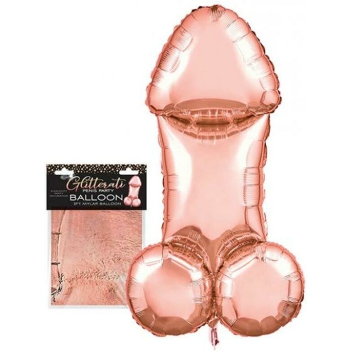 Glitterati 3ft Mylar Balloon Rose Gold - Image 1