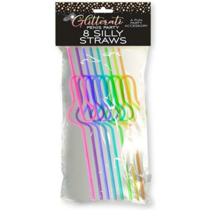 Glitterati Silly Penis Straws 8pc - Image 1