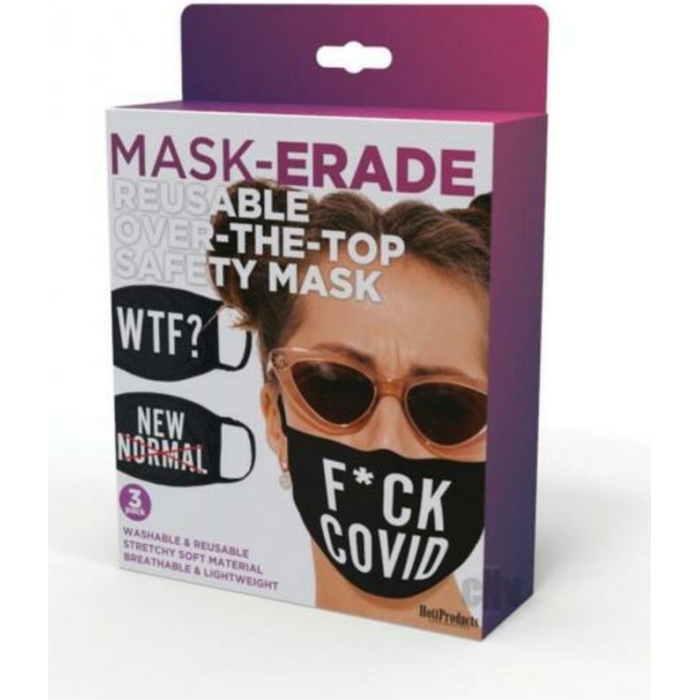 Maskerade Masks - F Covid/wtf?/new Normal - 3-pack. - Image 1