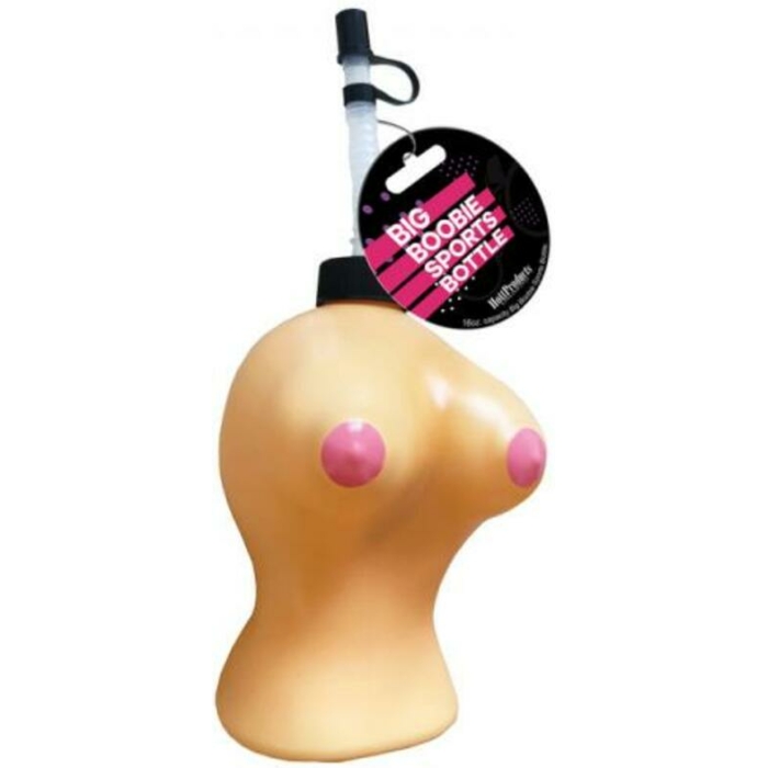 Big Boobie Sports Bottle Beige 16 Oz. - Image 1