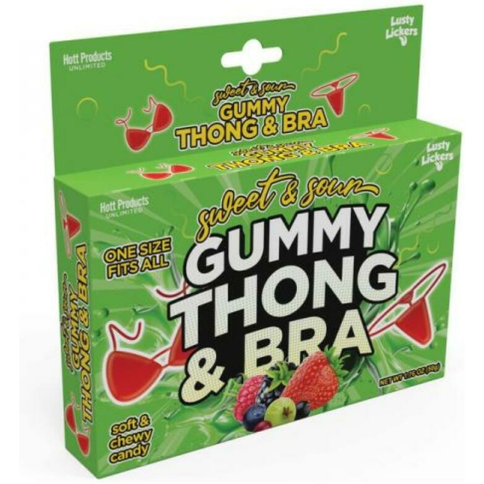 Sweet & Sour Gummy Thong And Bra - Image 1