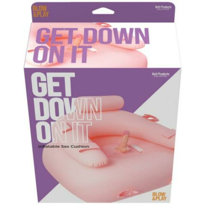 Get Down On It Inflatable Cusion With Wire Controller Dildo And Wrist/leg Straps - Image 1