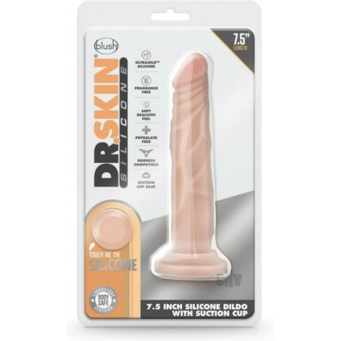 Dr. Skin Dr. Carter Dong With Suction Cup Silicone 7 In. Vanilla - Image 1