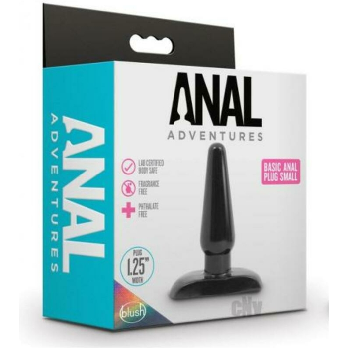 Anal Adventures - Basic Anal Plug - Small - Black - Image 1