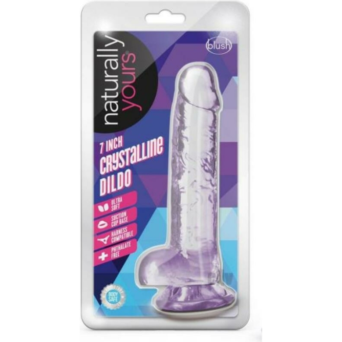 Naturally Yours Crystalline Dildo 7 In. Amethyst - Image 1