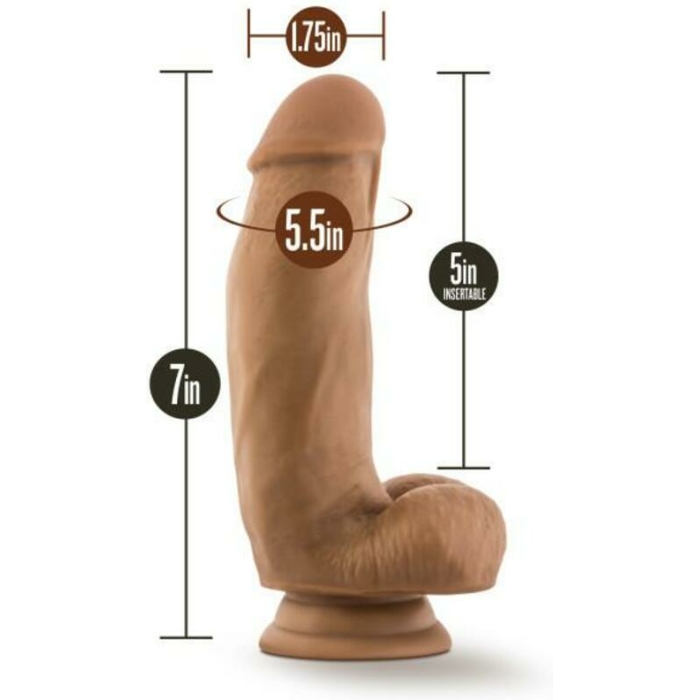 Dr. Skin Dr. Samuel Dildo With Suction Cup Silicone 7 In. Mocha - Image 2