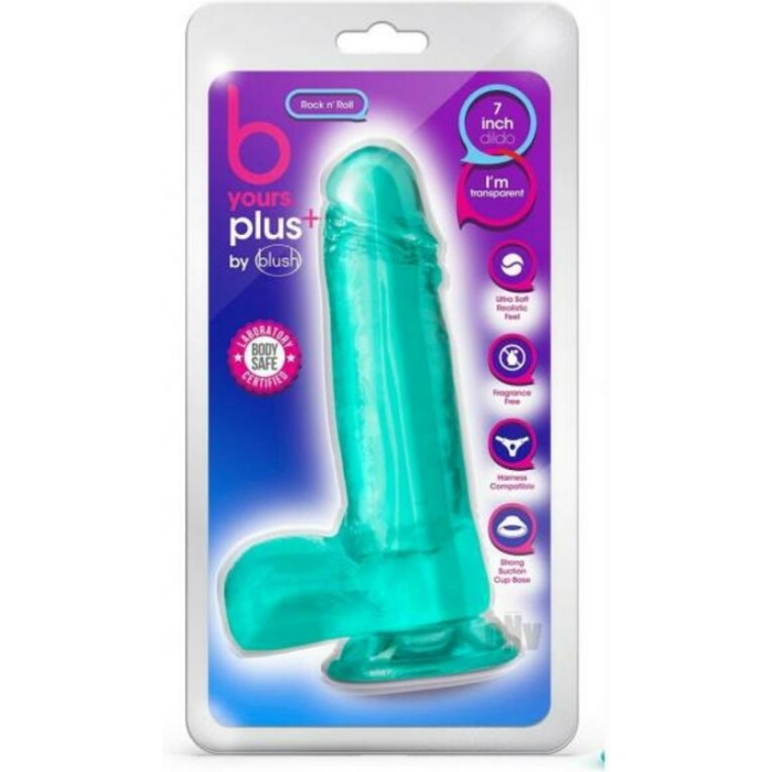 B Yours Plus Rock 'n' Roll Dildo Teal - Image 1