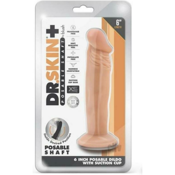 Dr Skin Plus Posable Dildo 6 Vanilla - Image 1