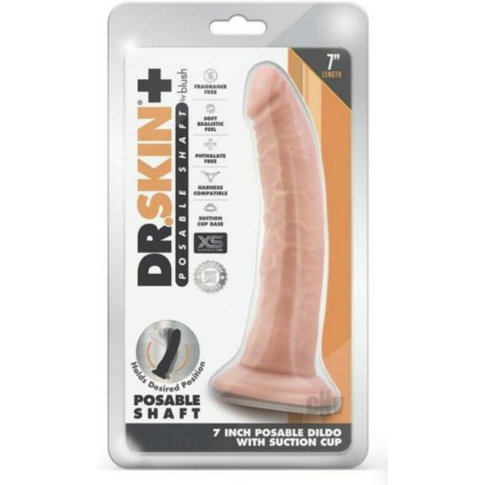 Dr Skin Plus Posable Dildo 7 Vanilla - Image 1