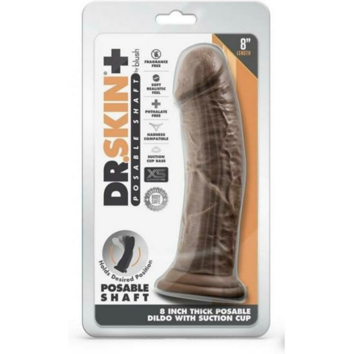 Dr Skin Plus Thick Pose Dildo 8 Chocola - Image 1