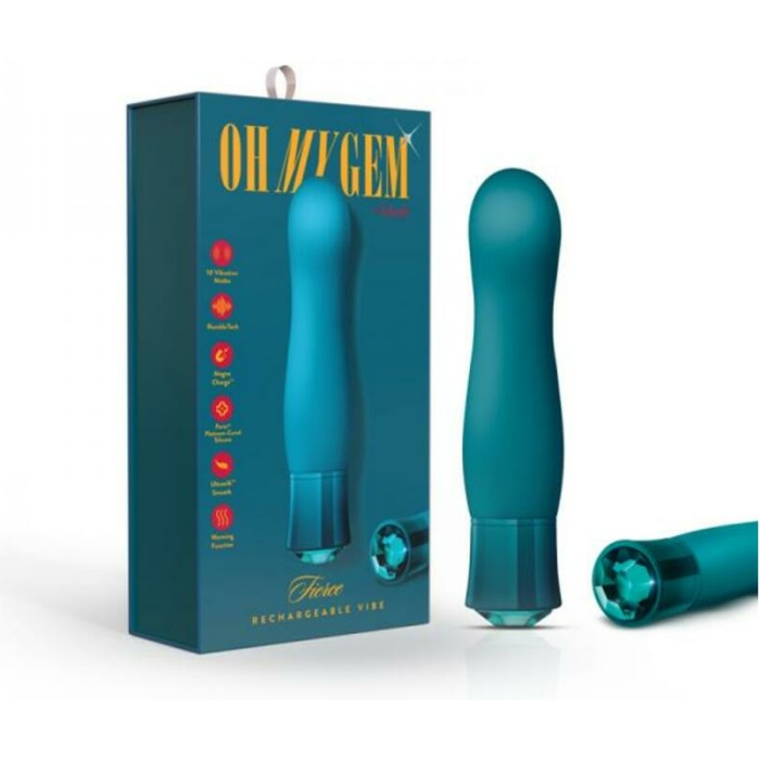 Blush Oh My Gem Fierce Rechargeable Warming Silicone G-spot Vibrator Blue Topaz - Image 1