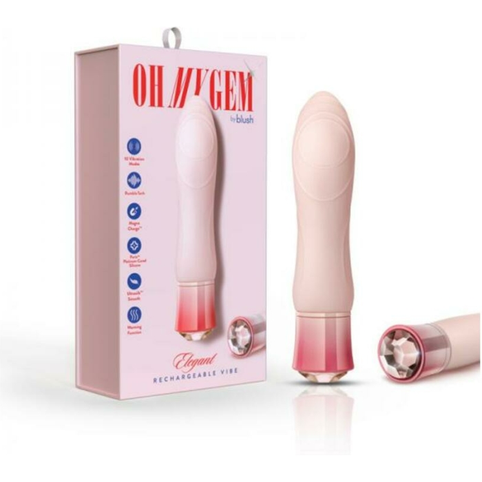 Blush Oh My Gem Elegant Rechargeable Warming Textured Silicone G-spot Vibrator Morganite - Image 1