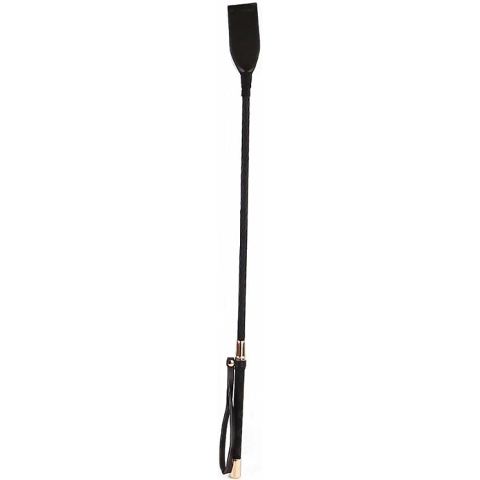 18" PU Golden Tip Riding Crop Black - Image 1