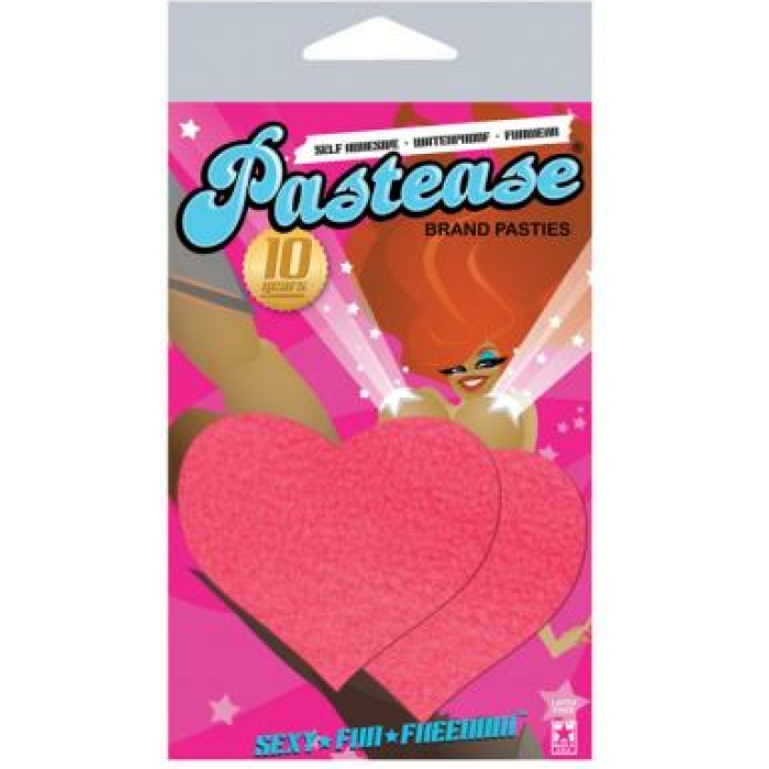 Heart Neon Pink Pasties O/S - Image 2