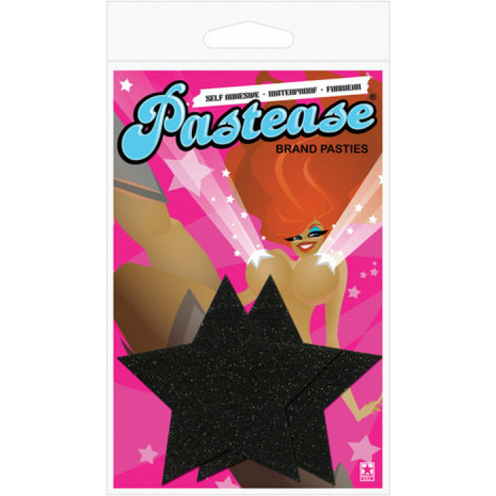 Rockstar Black Glitter Star Pasties O/S - Image 2