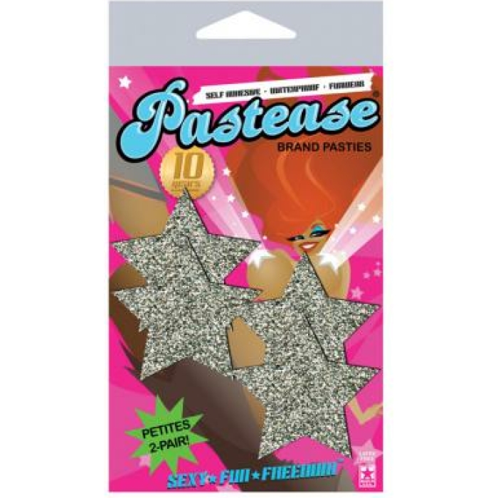 Petites Silver Glitter Star O/S 2 Pack Pasties - Image 2