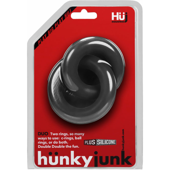 Hunky Junk Duo Linked Cock & Ball Rings - Tar - Image 1