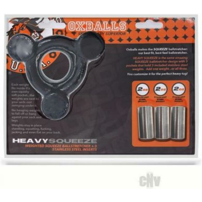Oxballs Heavy Squeeze Weighted Squeeze Ballstretcher With 3 Stainless Steel Weights Black - Image 1