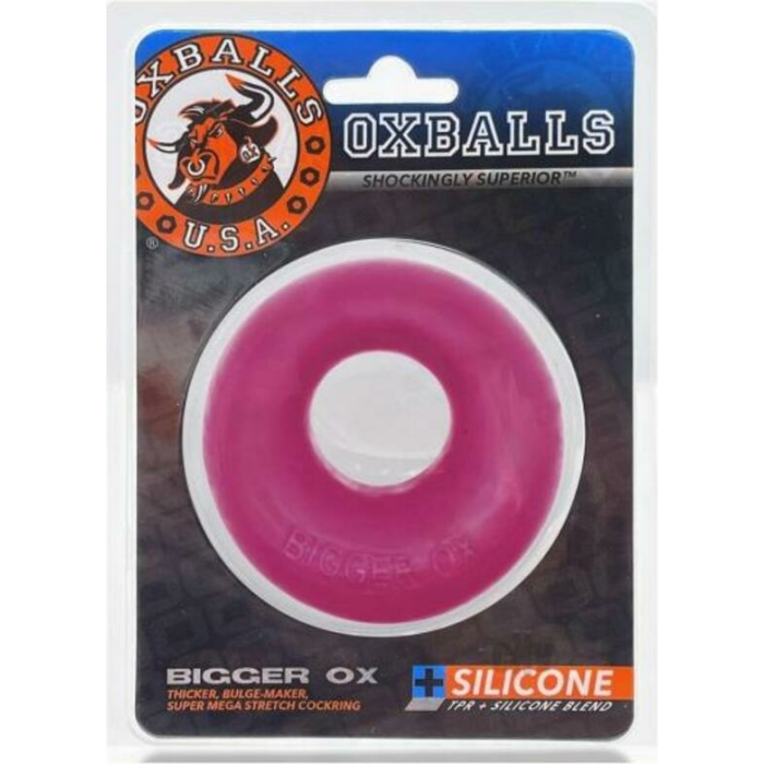 Oxballs Bigger Ox Thick Cockring Silicone Tpr Hot Pink Ice - Image 1