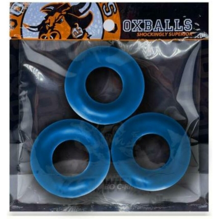 Oxballs Fat Willy 3-pack Jumbo Cockrings Flextpr Space Blue