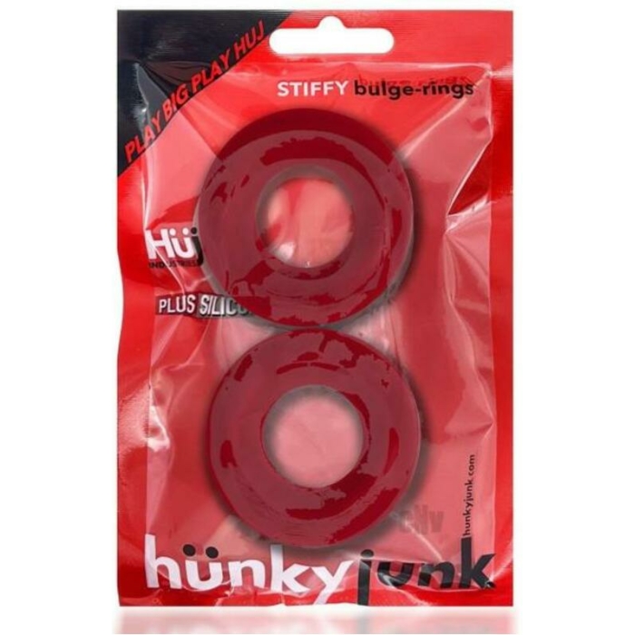 Oxballs Stiffy 2-pack Bulge Cockrings Silicone Tpr Cherry Ice - Image 1
