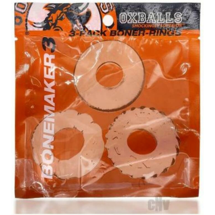 Oxballs Bonemaker 3-pack Boner Cockring Kit Flextpr Clear - Image 1