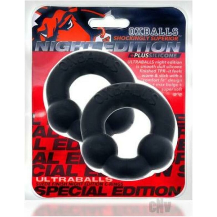 Oxballs Ultraballs 2-pack Cockring Plus+silicone Special Edition Night - Image 1