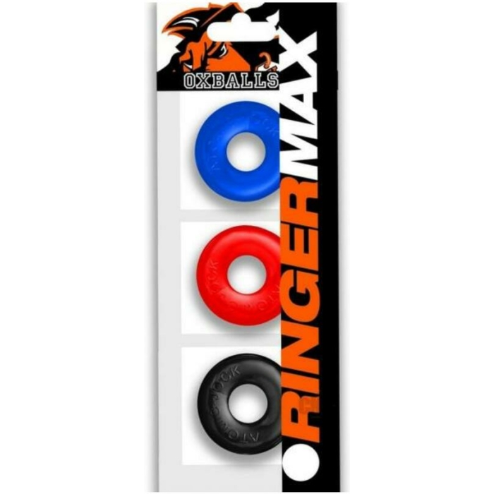 Oxballs Ringer Max 3 Pack Cockrings - Multi Color - Image 1