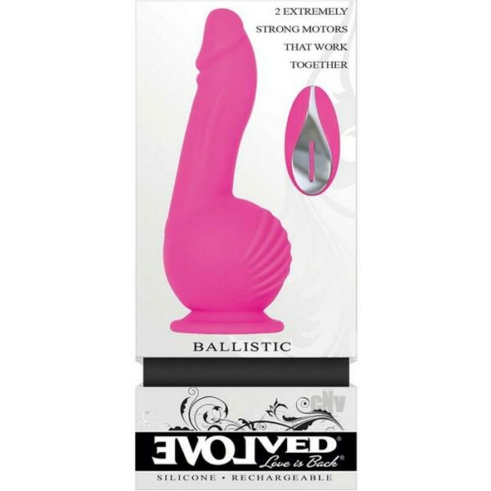 Evolved Ballistic Dong Silicone Rechargeable Remote Control Pink - Image 1