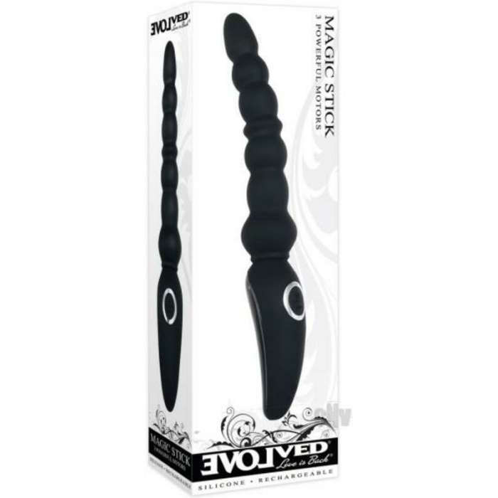 Evolved Magic Stick Anal Beads Silicone Black - Image 1