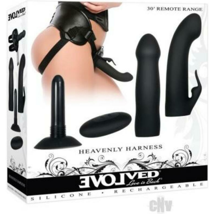Evolved Heavenly Harness Kit Rechargeable Silicone Black - Image 1