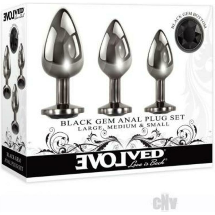 Evolved Black Gem Anal Plug Set 3 Pc - Image 1