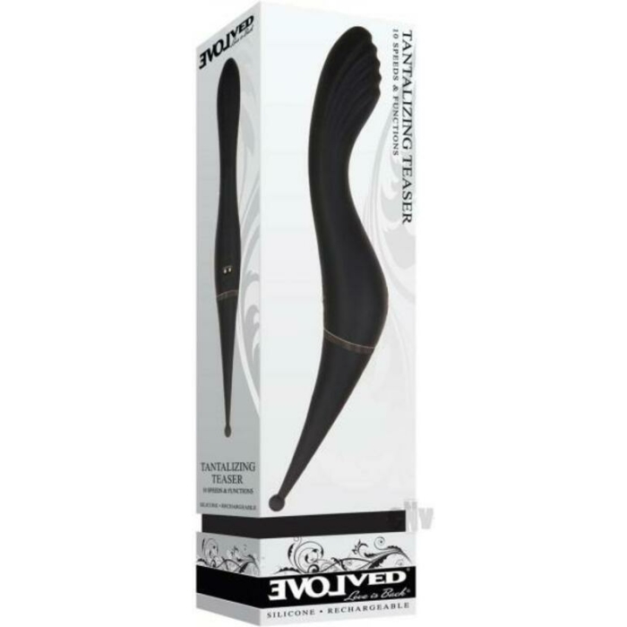Evolved Tantalizing Teaser Rechargeable Silicone Black - Image 1
