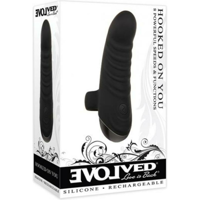 Evolved Hooked On You Rechargeable Silicone Black - Image 1