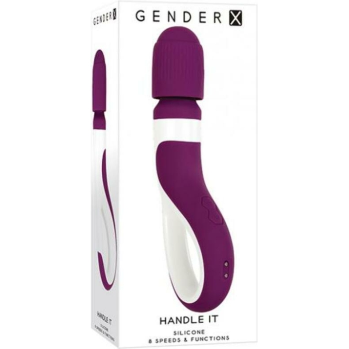 Gender X Handle It Wand Vibrator Silicone Rechargeable Purple - Image 1