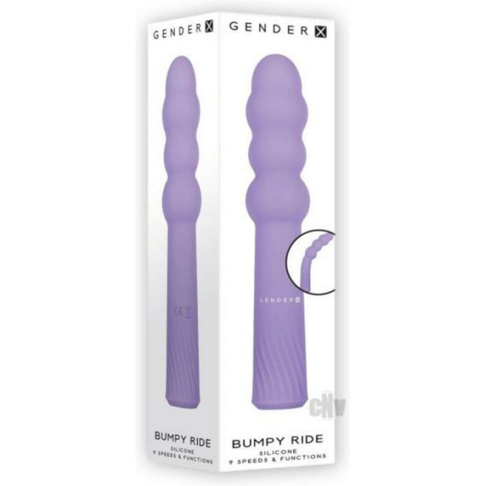 Gender X Bumpy Ride Beaded Vibrating Wand Purple - Image 1
