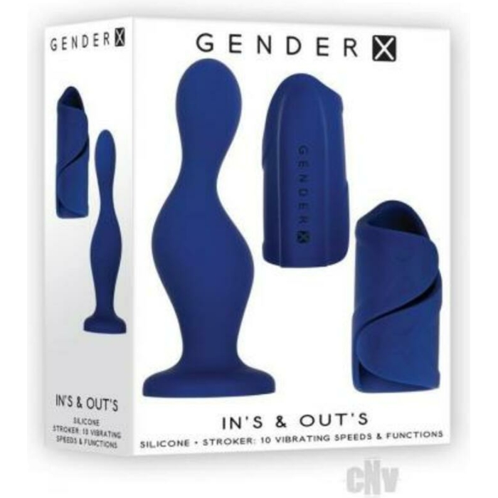 Gender X In's & Out's Dildo And Stroker Blue - Image 1