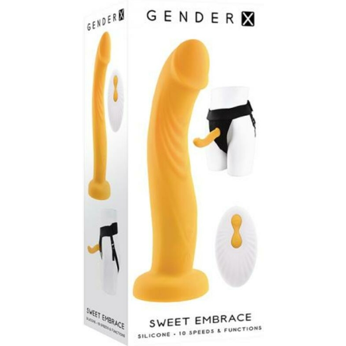 Gender X Sweet Embrace Vibrator And Strap-on Harness Yellow - Image 1