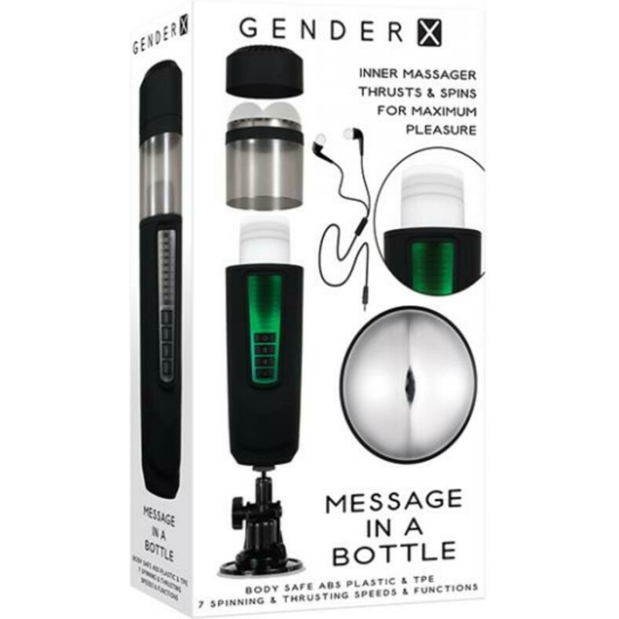 Gender X Message In A Bottle Rechargeable Black - Image 1
