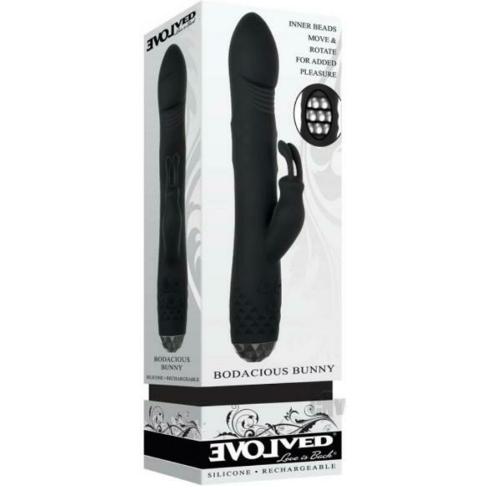 Evolved Bodacious Bunny Silicone Rechargeable Black - Image 1