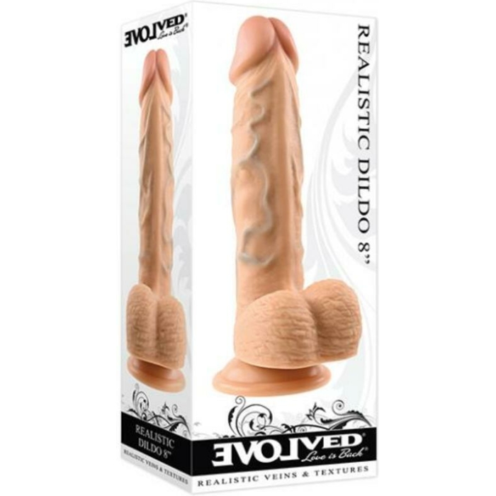 Evolved Realistic Dildo With Balls 8 In. Light - Image 1