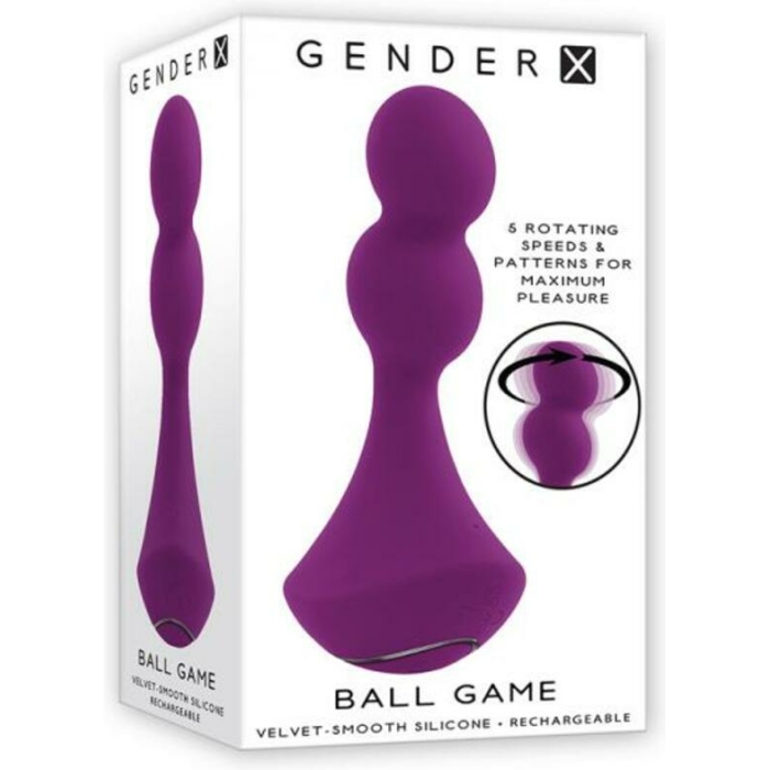 Gender X Ball Game Rechargeable Rotating Silicone Vibrator Purple - Image 1