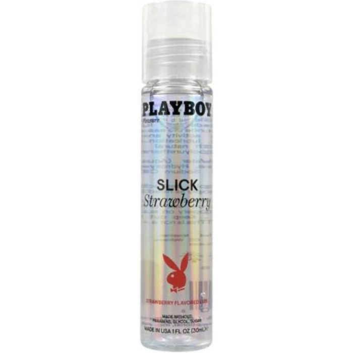 Playboy Slick Flavored Water-based Lubricant Strawberry 1 Oz. - Image 1