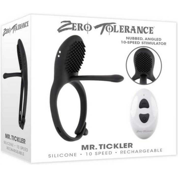 Zero Tolerance Mr. Tickler Rechargeable Remote Controlled Stimulating Adjustable Silicone Cockring B - Image 1