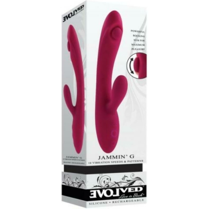 Evolved Jammin G Rechargeable Tapping Dual Stim Vibe Silicone Pink
