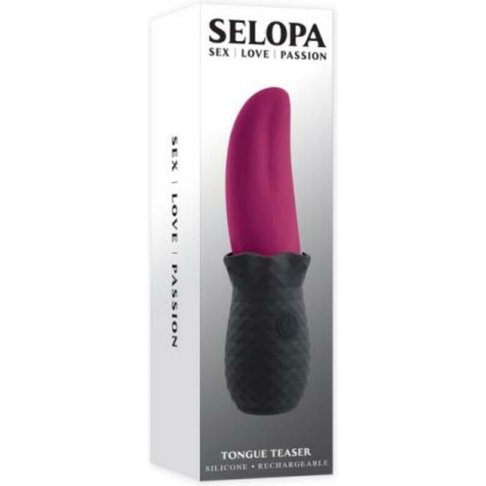 Selopa Tongue Teaser Vibe Rechargeable Silicone Pink Black - Image 1