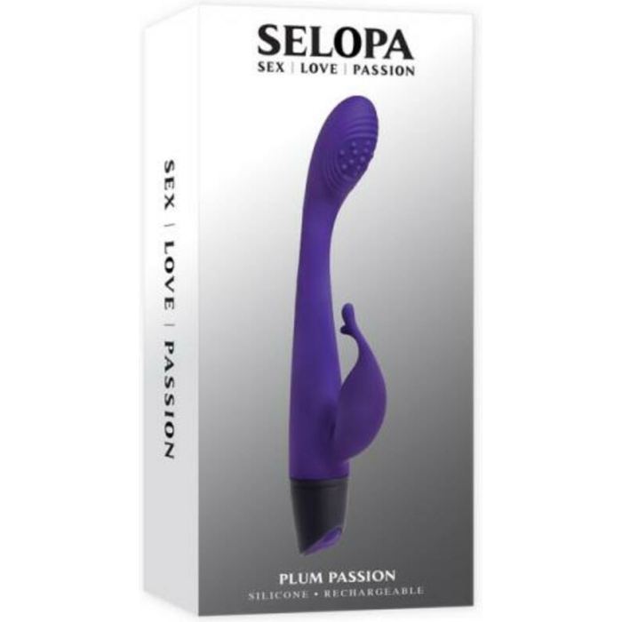Selopa Plum Passion Rechargeable Dual Stim Silicone Purple - Image 1