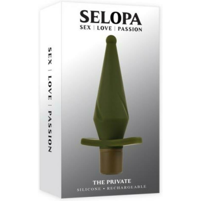 Selopa The Private Rechargeable Butt Plug Silicone Green - Image 1