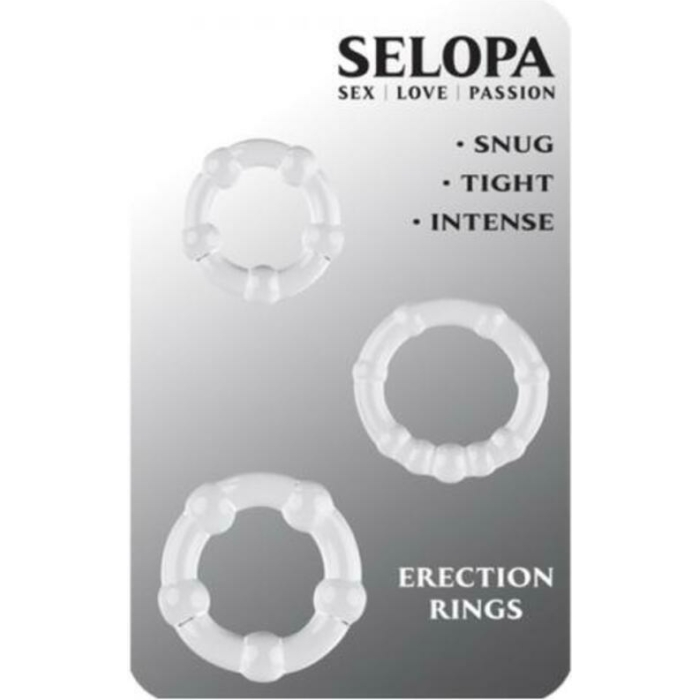 Selopa Erection Rings Cock Ring Set Clear - Image 1