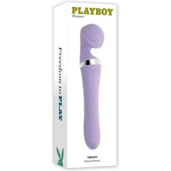 Playboy Vibrato Rechargeable Silicone Dual Ended Wand Vibrator Opal - Image 1